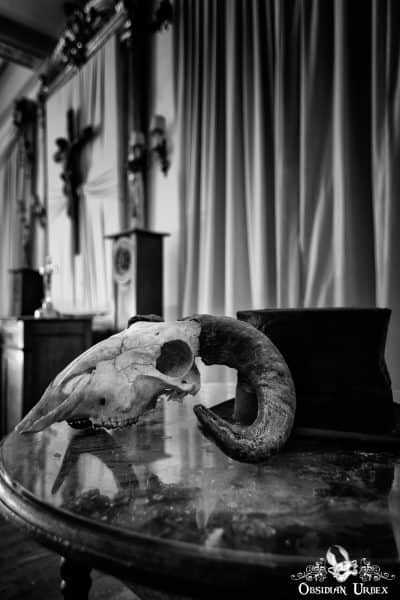Hunters Hotel Germany Skull and Top Hat