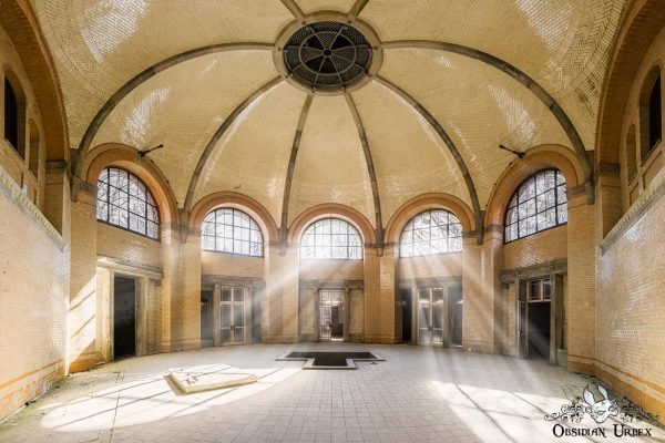 Beelitz Heilstätten Germany Mens Sanatorium Central Bathhouse with Light Rays