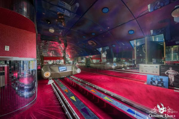 Spaceship Love Hotel Japan Haikyo Rocket Bed on Tracks