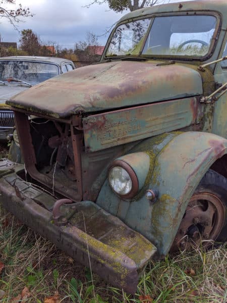 The Baltics Tour 2019 Rusting Soviet Army Truck in Junkyard
