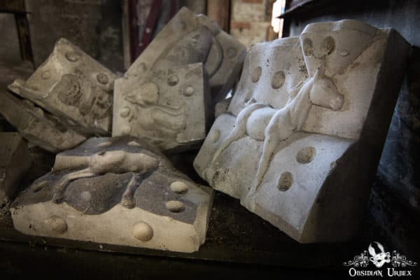 Falcon Works England Molds of Horses in Abandoned Factory