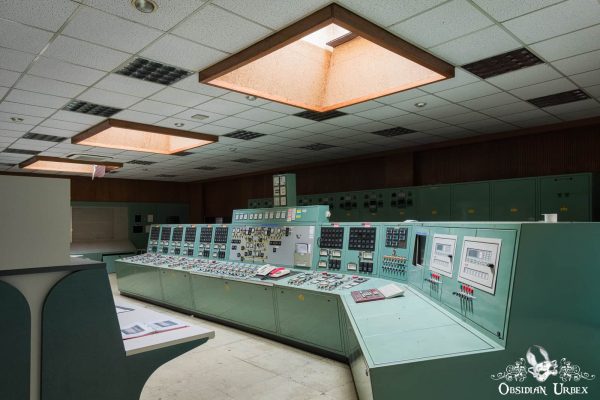 Diesel Farm Power Plant Belgium Dormant Power Station Control Room With Lights On
