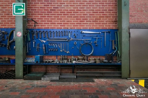 Diesel Farm Power Plant Belgium Parts and Tools On Wall