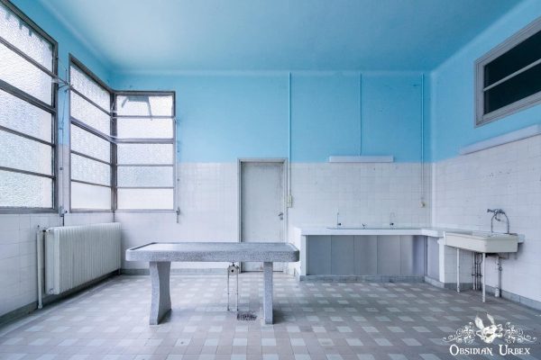 La Morgue Prelude The Blue Morgue France Body Slab and Sink in Abandoned Hospital