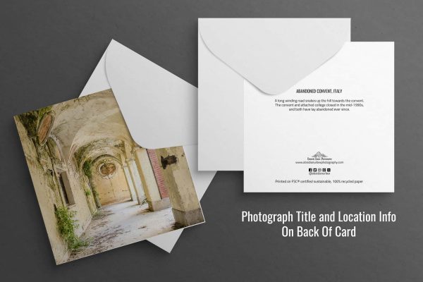 Greeting Cards Abandoned Italy Series Urban Exploration Places Gift By Obsidian Urbex Photography Card Reverse