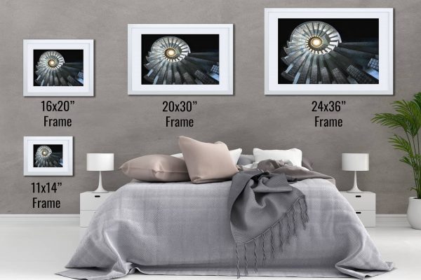Magnificent Helix Framed Fine Art Print By Obsidian Urbex Photography White Frame Comparison
