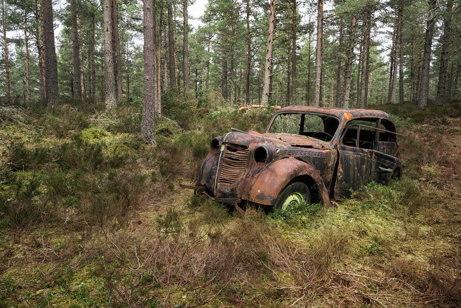 Abandoned Opel Olympia In The Woods, Scotland - Obsidian Urbex