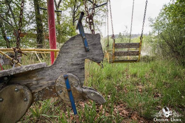 Unfinished Water Park Portugal Childs Wooden Horse Swing