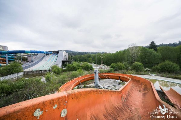 Unfinished Water Park Portugal Standing Ontop Of Orange Slide