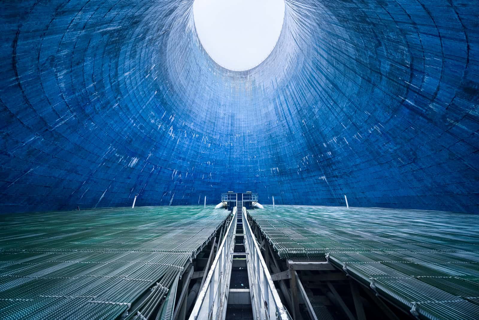 Inside A Working Cooling Tower