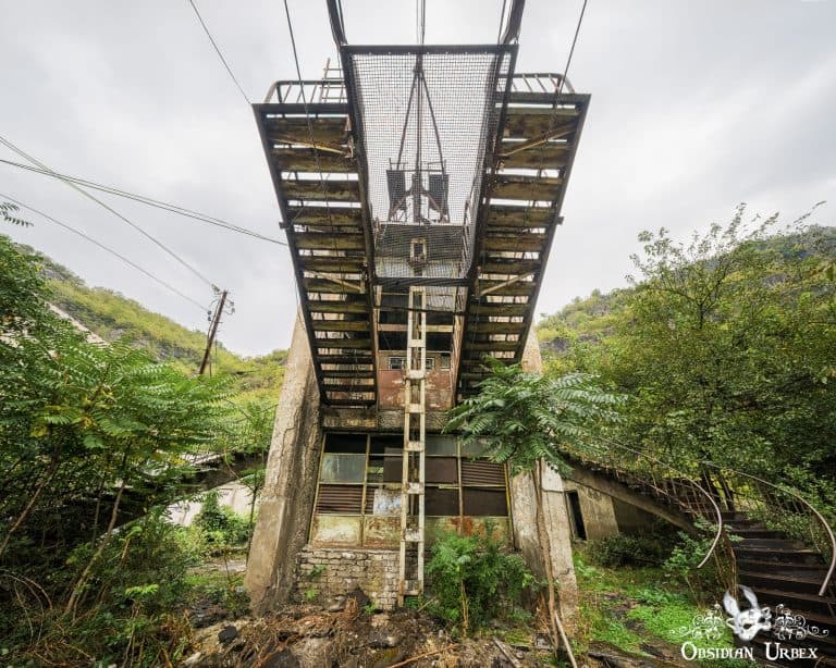 Soviet Cable Car Network Chiatura Georgia Overgrown Station Near Factory